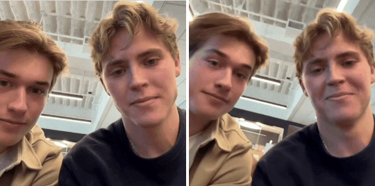 Two selfies of Mathieu LaPointe and Luca Haas