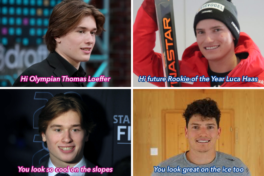 Four images of Luca Haas and Thomas Loeffer together